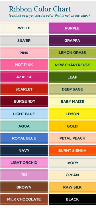 Ribbon Color Chart