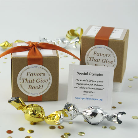 kraft boxed mini favors with 6 mini truffles - Corporate Party Favors