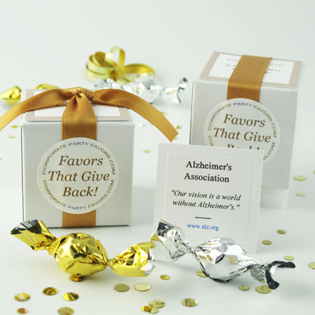 DIY white boxed mini favor with 6 mini truffles - Corporate Party Favors