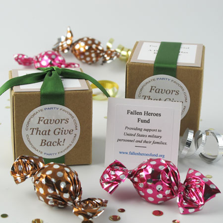 DIY kraft twist favors with 2 truffles - Corporate Party Favors
